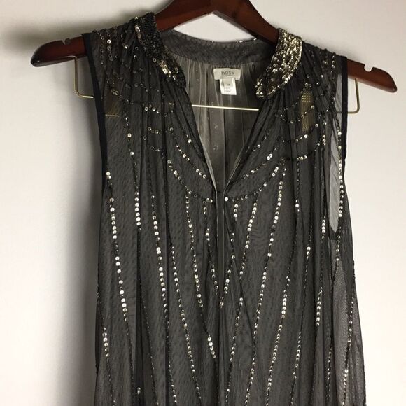 Hoss Intropia | Sheer Sequin Dress Cover Up | 38/M - Picture 2 of 6